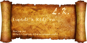 Lupták Klára névjegykártya